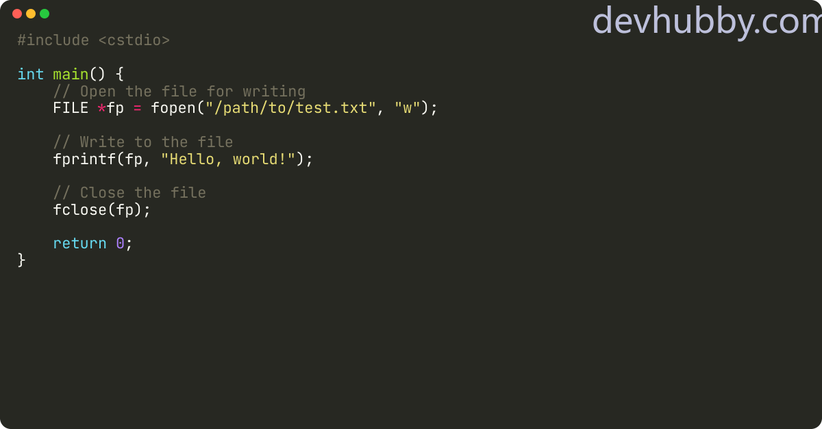 How to write to a file in C?