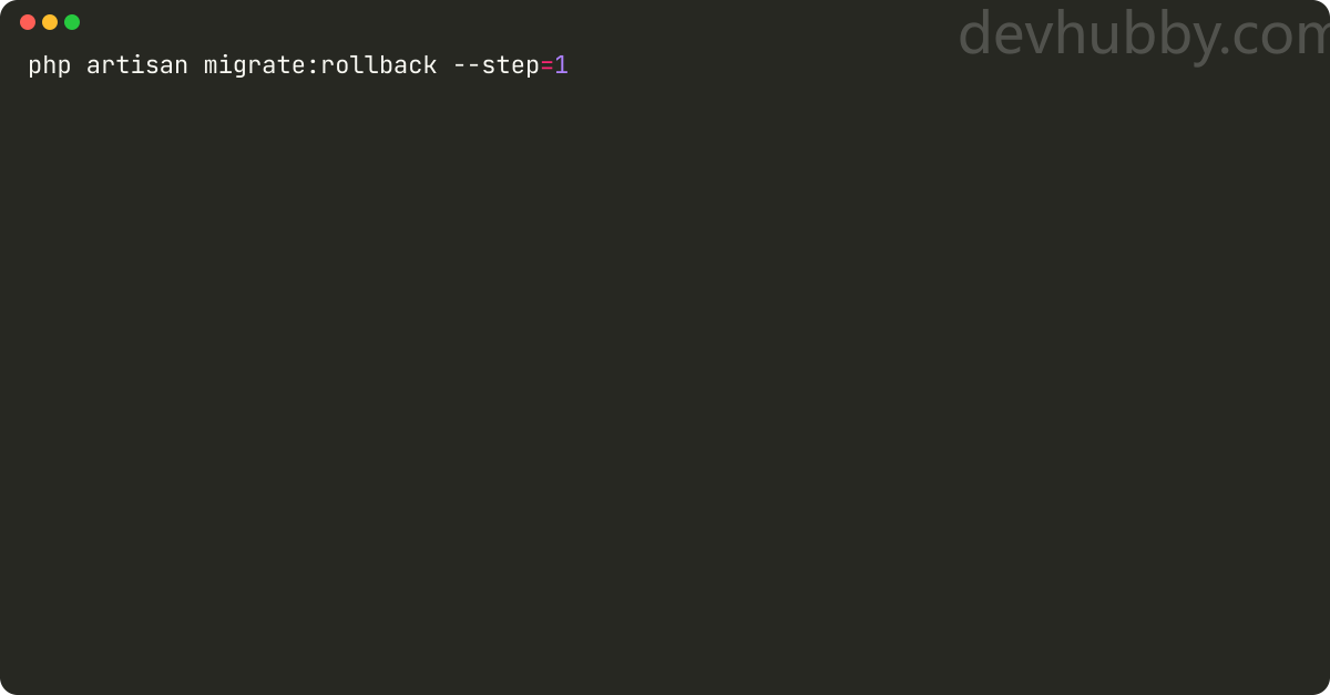 How to rollback migration in laravel?