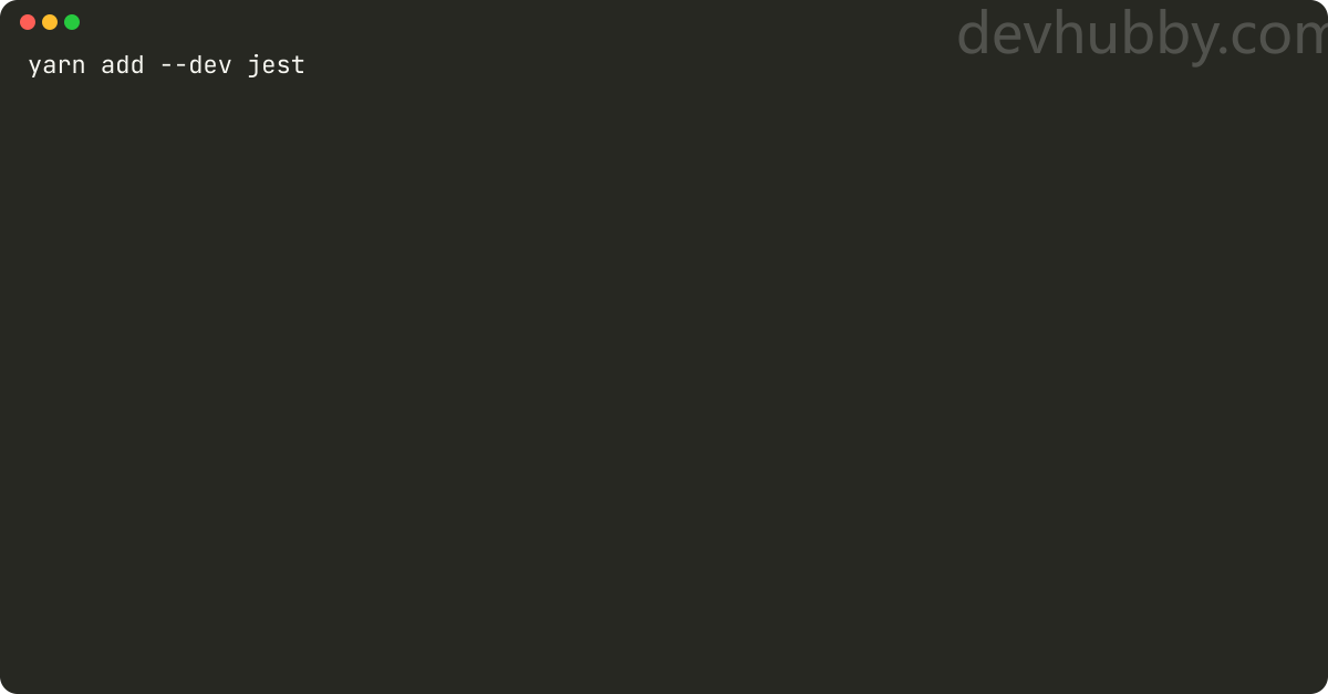 How to install jest using yarn?