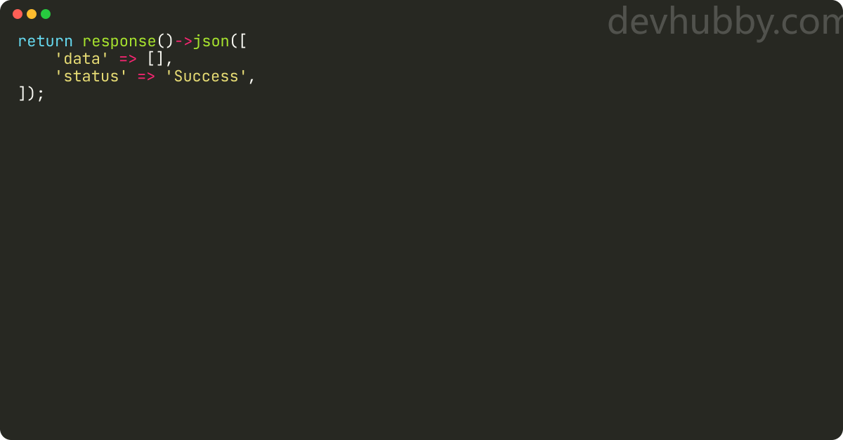 How to return json response in laravel?