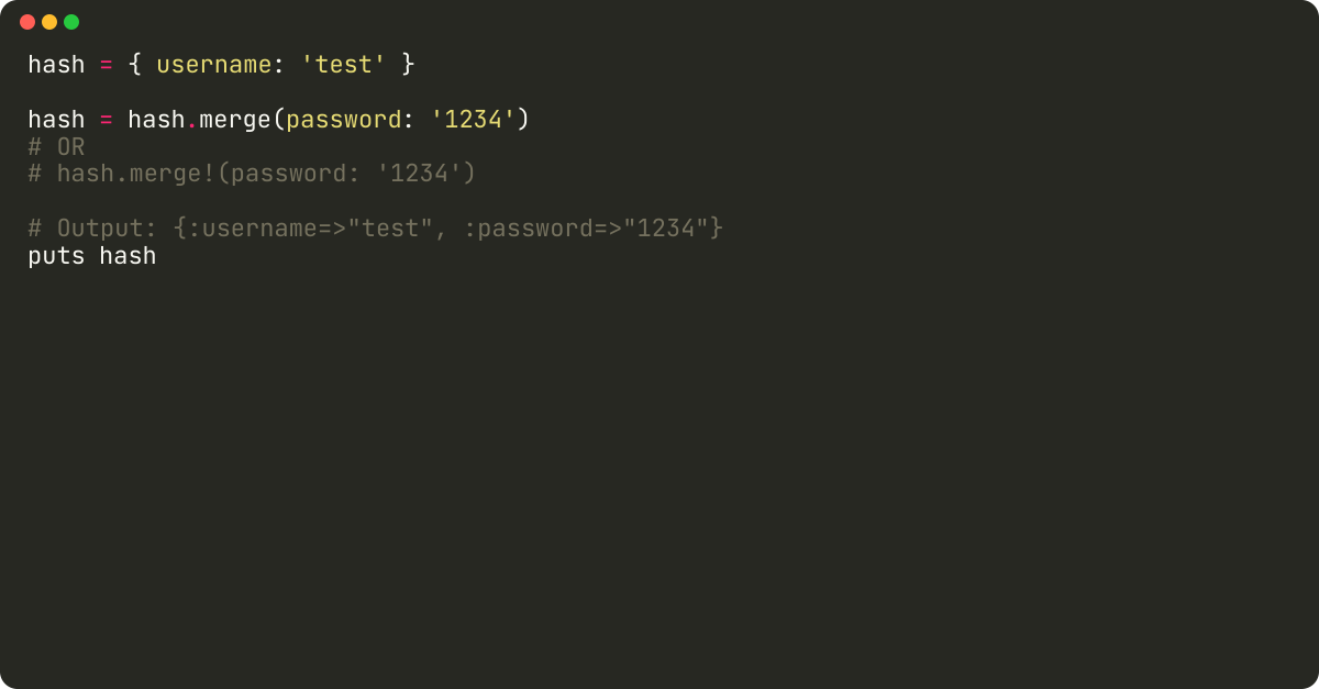 How to add a key to a hash in ruby?