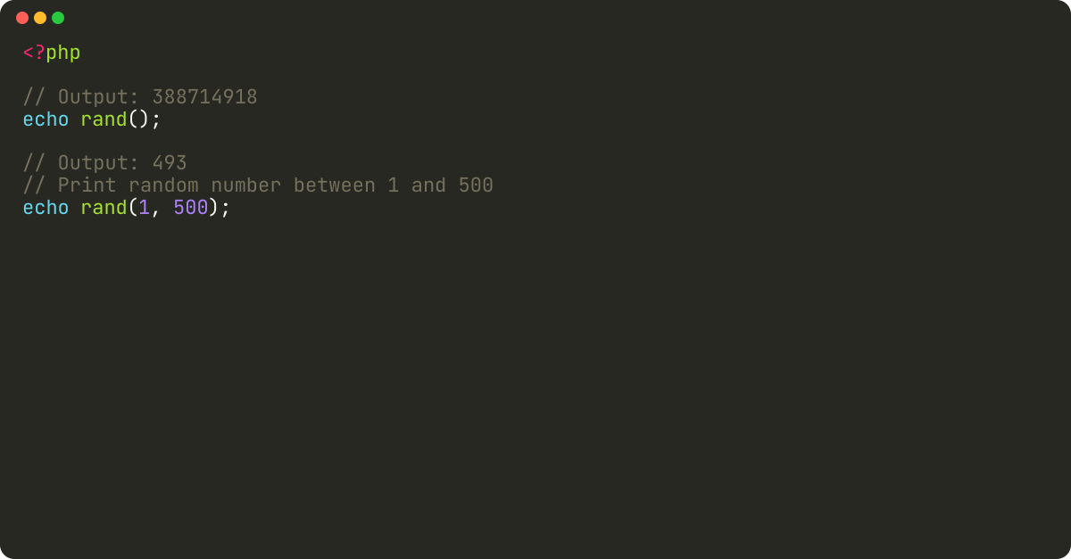 How to print a random number in PHP?