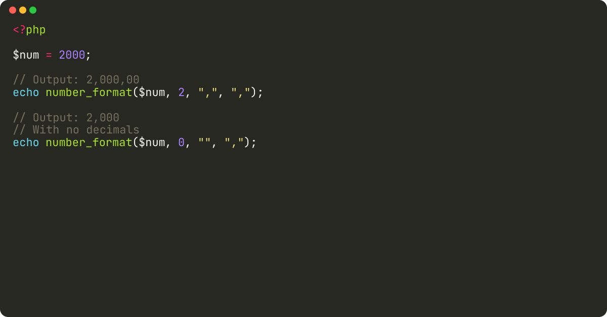 How to format number in PHP?
