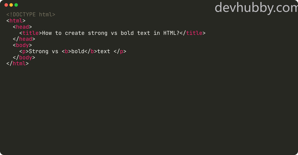 How to create strong vs bold text in HTML?