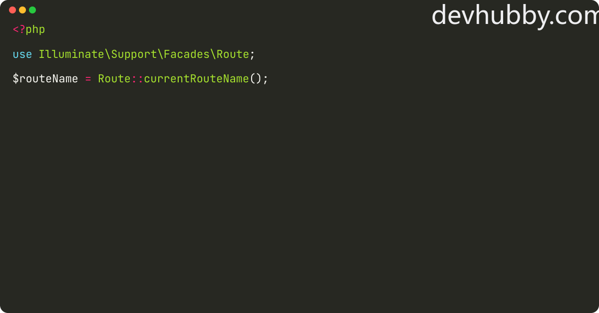 How to get route name in laravel?