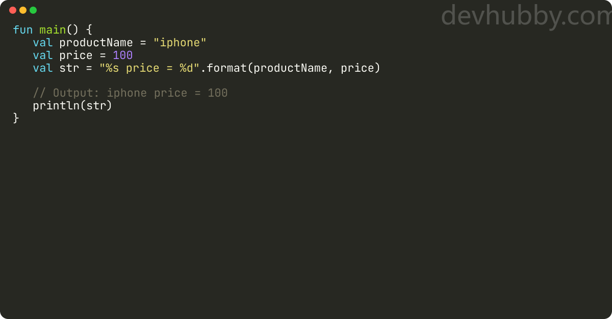 How to format a string in Kotlin?