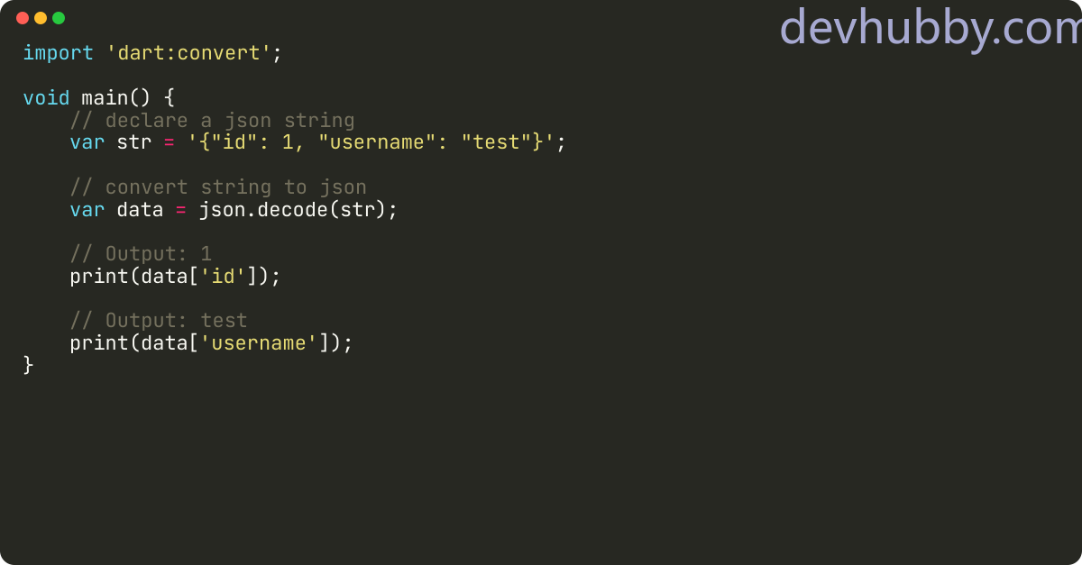 How to convert string to json in Dart?