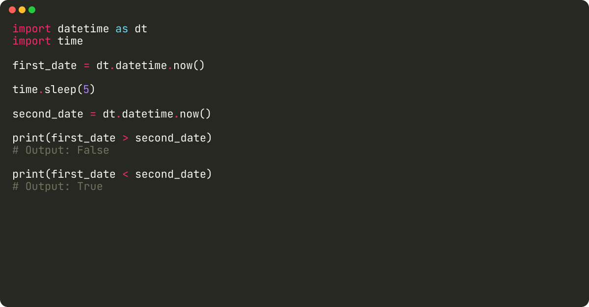 How to compare dates in Python?