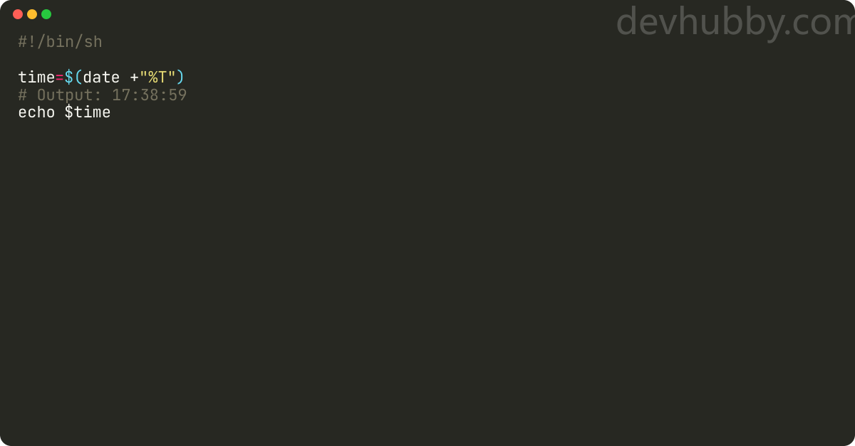 How to show the current time in bash?