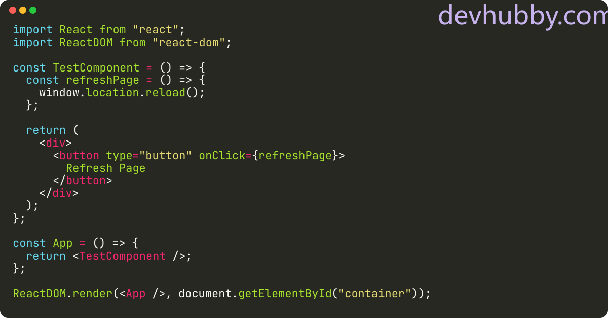 How to trigger a page refresh in React.js?
