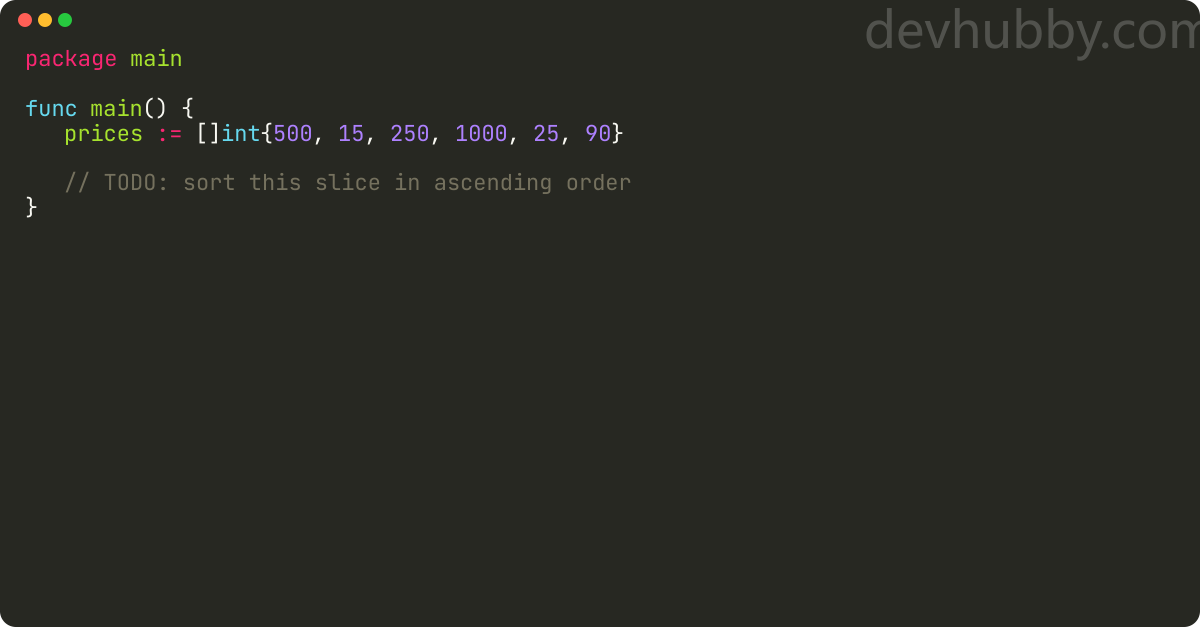 How to sort a slice in Golang in ascending order?