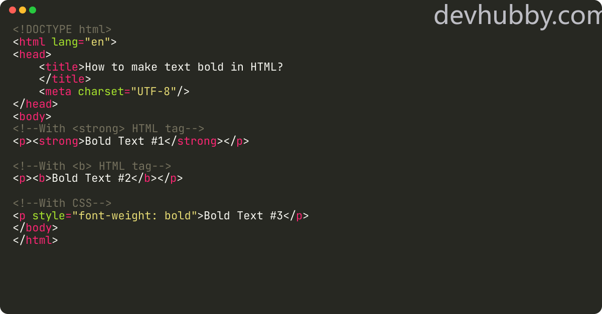 How to make text bold in HTML?