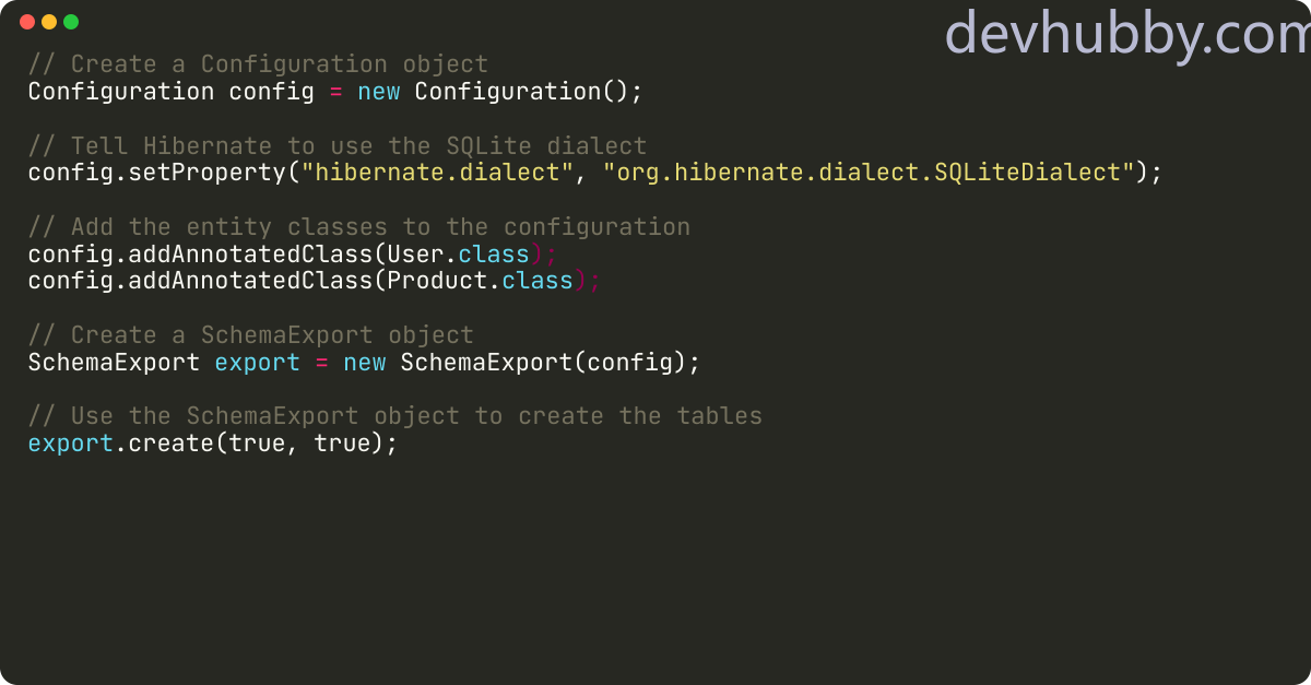 How to create tables in Hibernate?