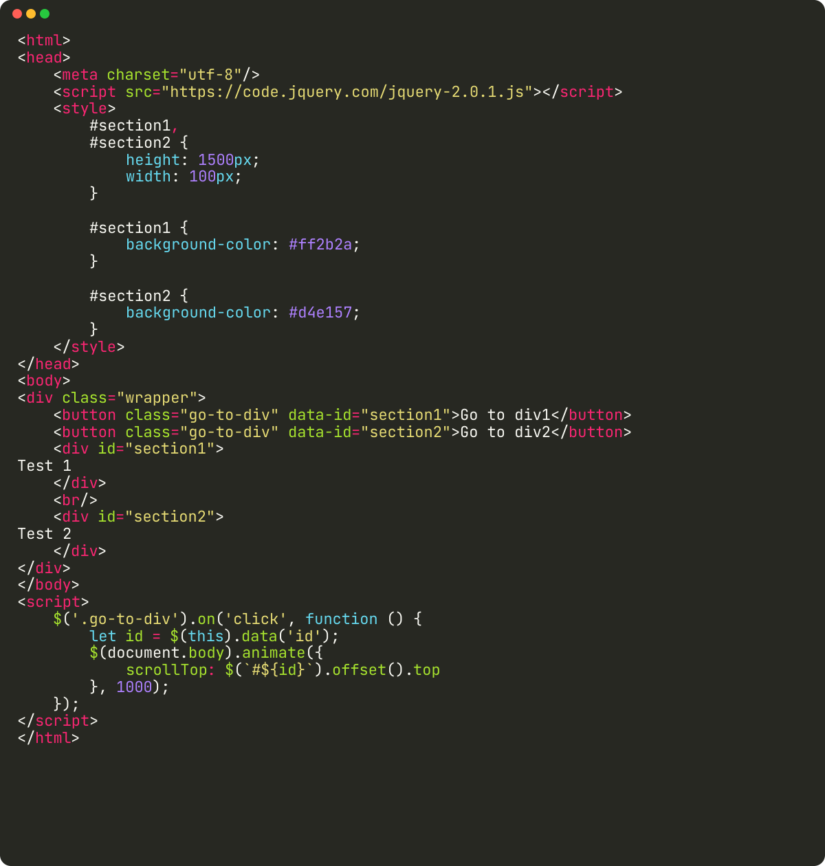 How to make scroll to an element with jQuery?