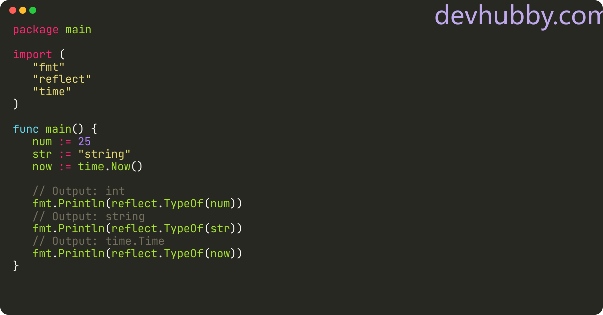How to get type of interface golang?