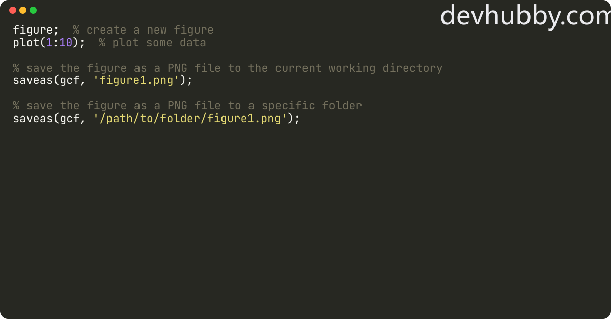 How to save a figure in Matlab to a folder?