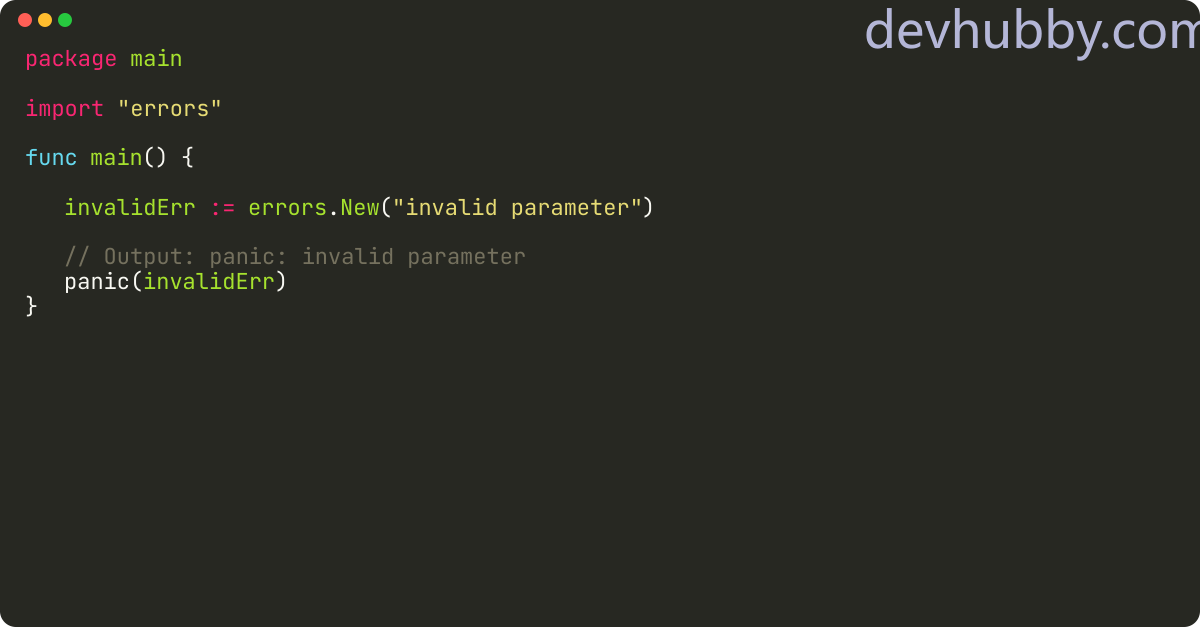 How to create a new error in Golang?