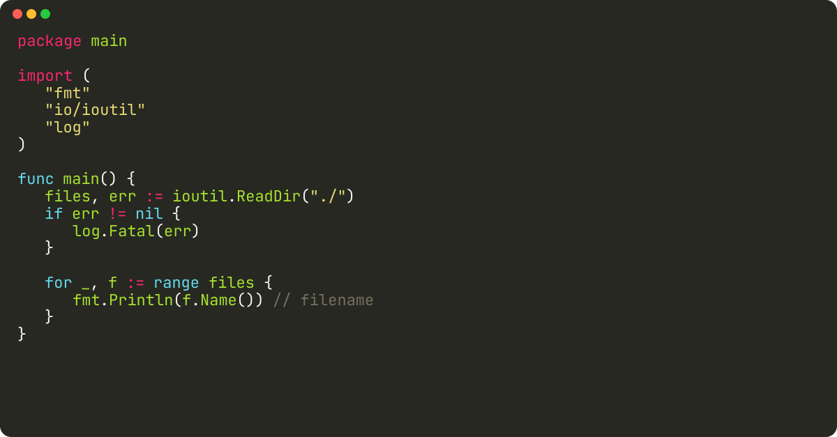How To Get List Of Files In A Folder Golang 