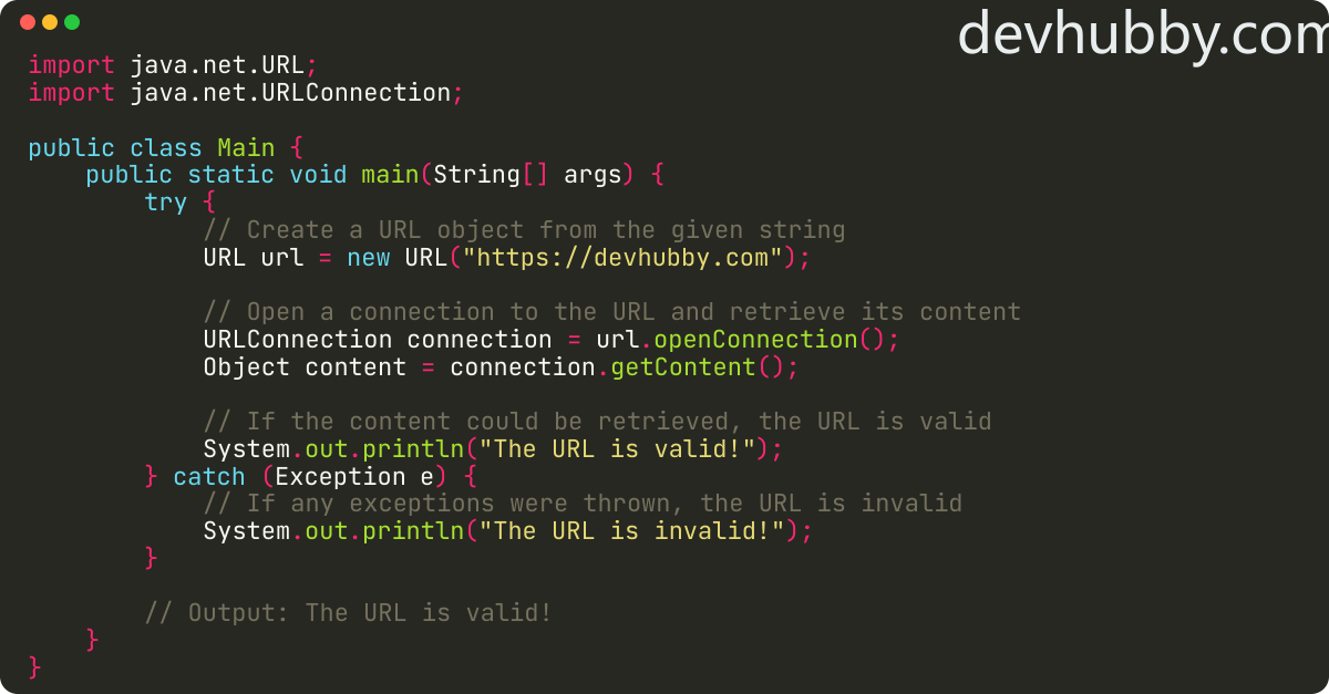 How to validate a URL in Java?