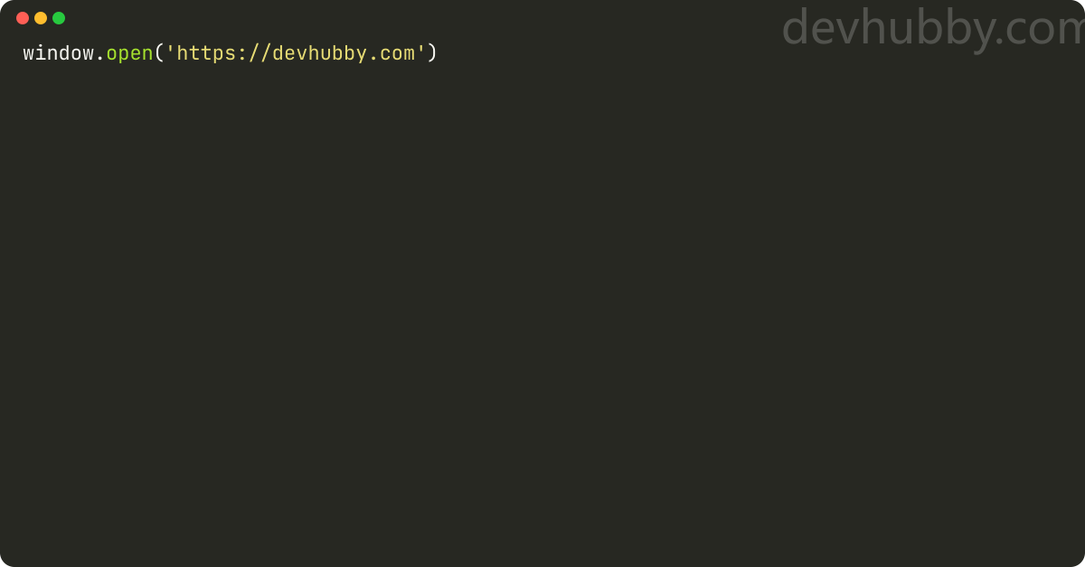 How to open a window in Javascript?