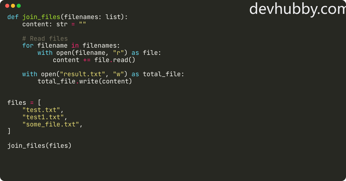 How to merge multiple files into one in python?