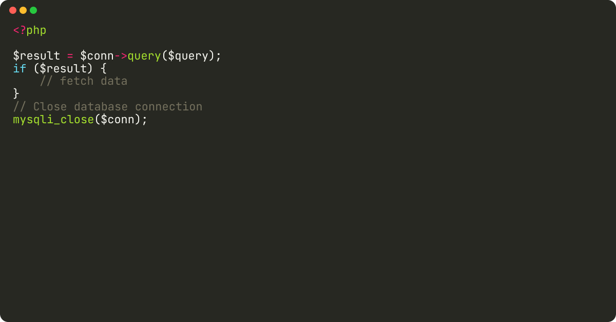 How to close MySQL database connection in PHP?