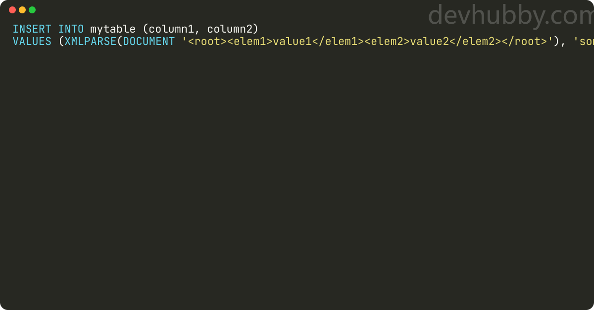 How to insert xml data in PostgreSQL?