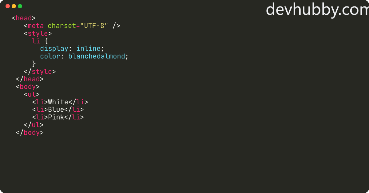 How to make a horizontal list in HTML?