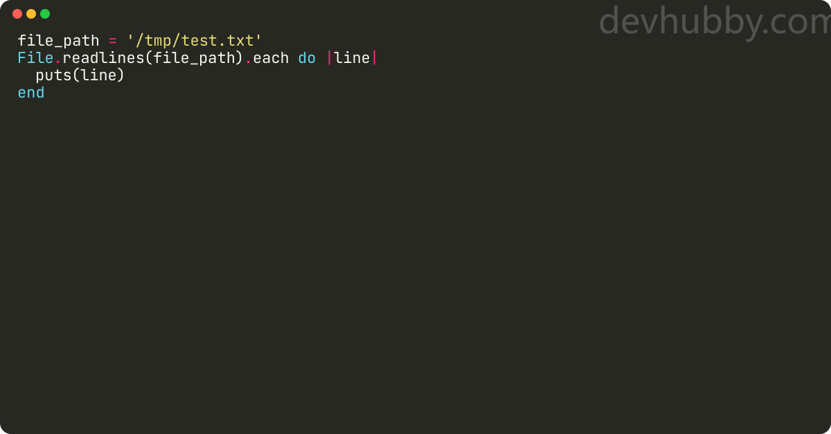 How to read a file line by line in Ruby?