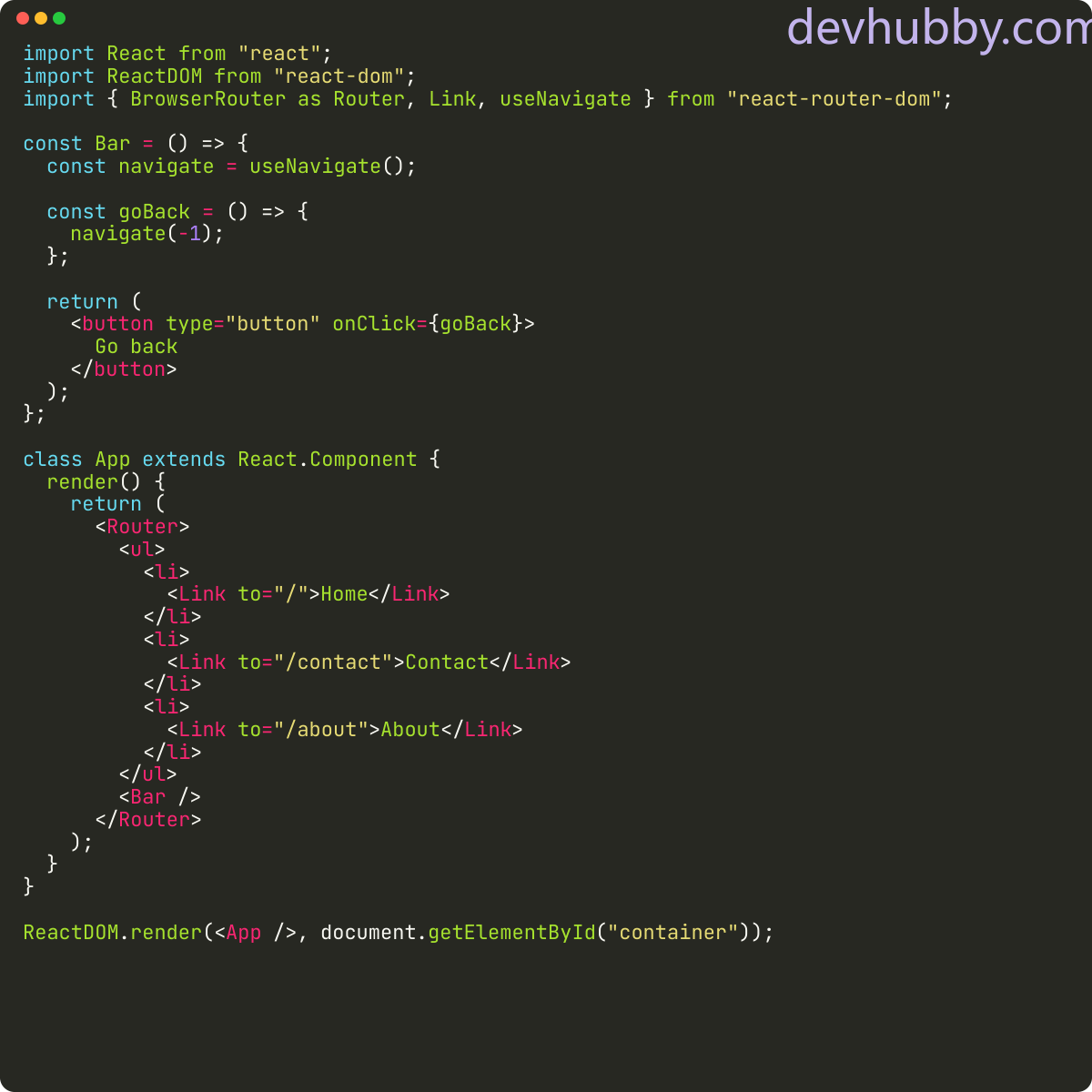 How to go back to the previous page in React.js?