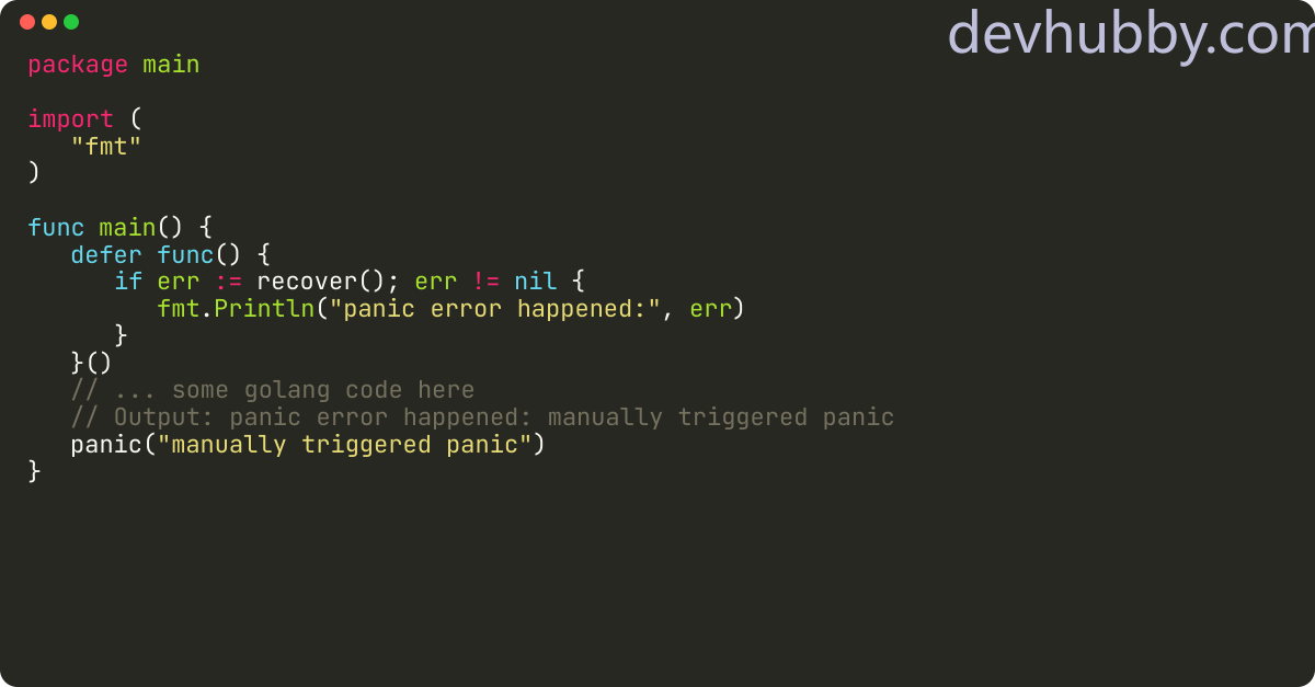 How to handle panic in Golang?