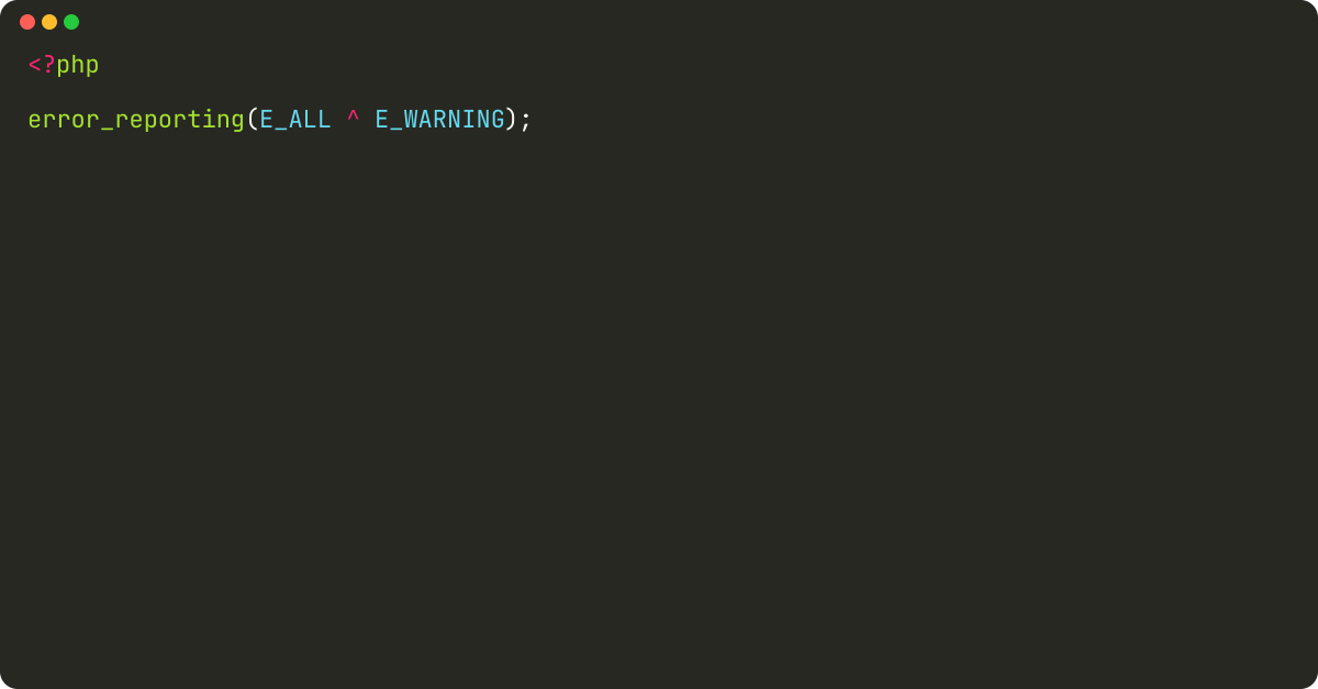 How to turn off warnings messages in PHP?