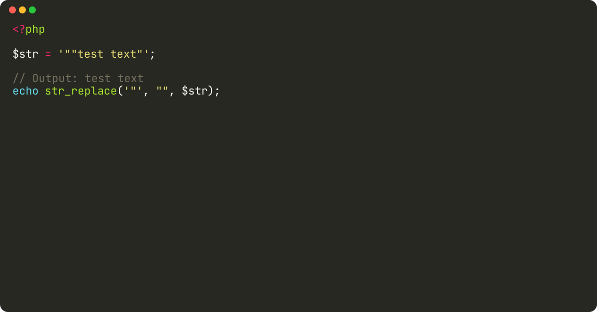 How to remove double quotes from a string in php?