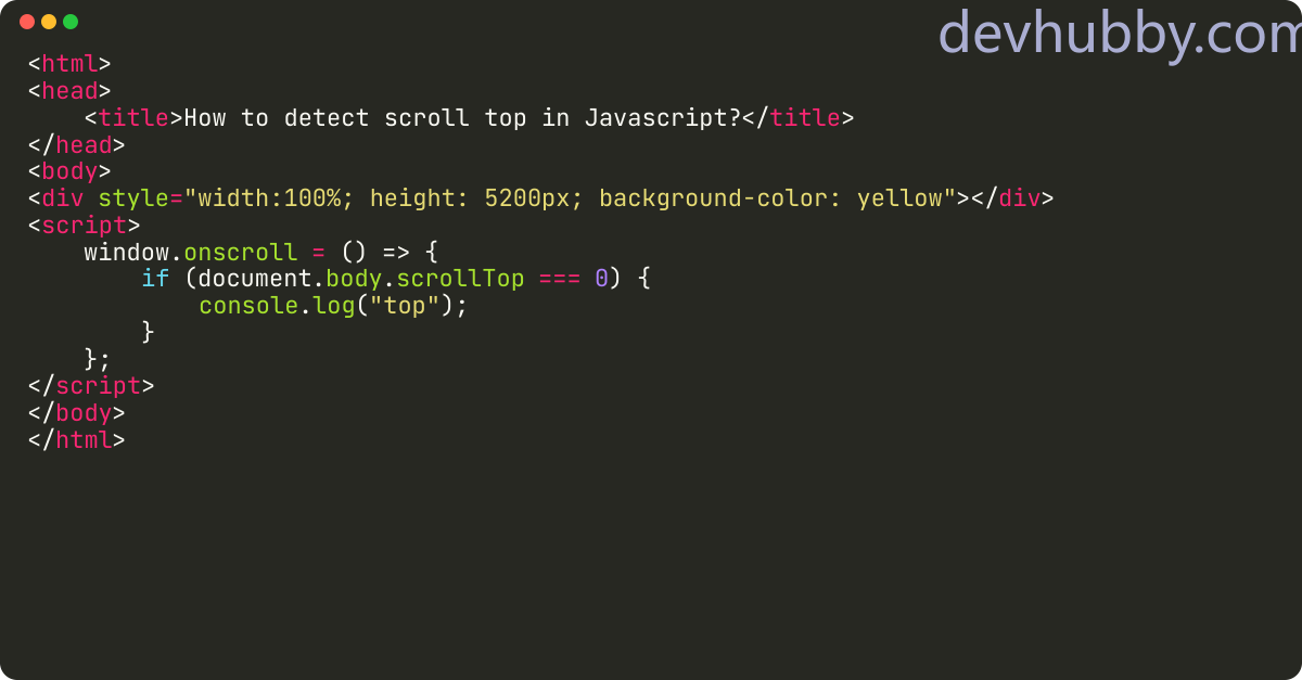 How to detect scroll top in Javascript?
