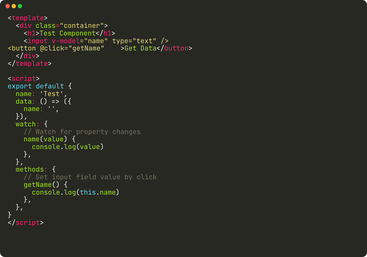 How to get an input field value in Vue.js?
