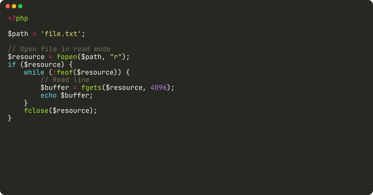 How to read file line by line in PHP?