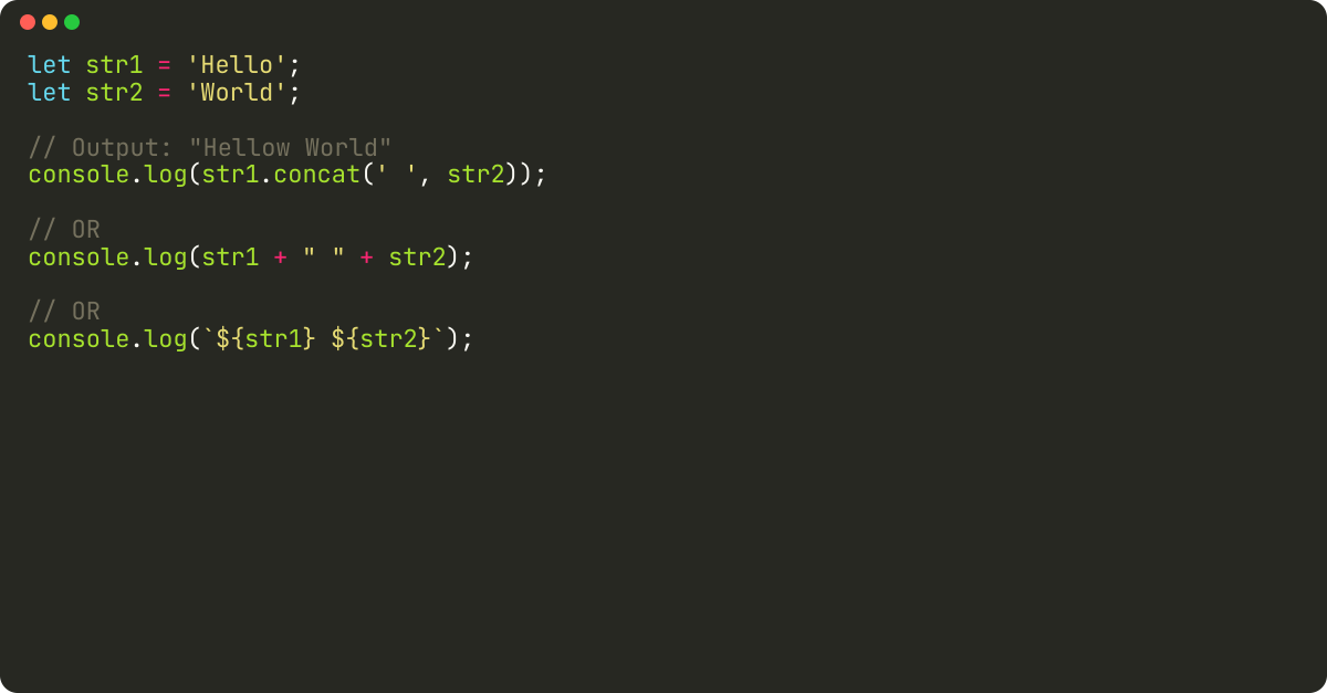 How to concatenate two strings in javascript?