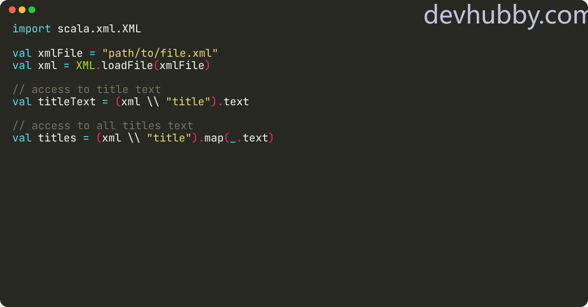 How to read xml file in Scala?
