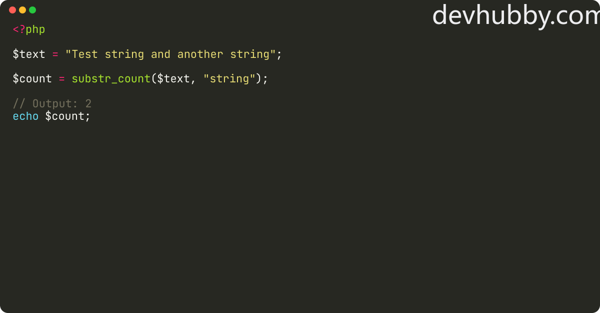 How many times does a string occur in a string in PHP?