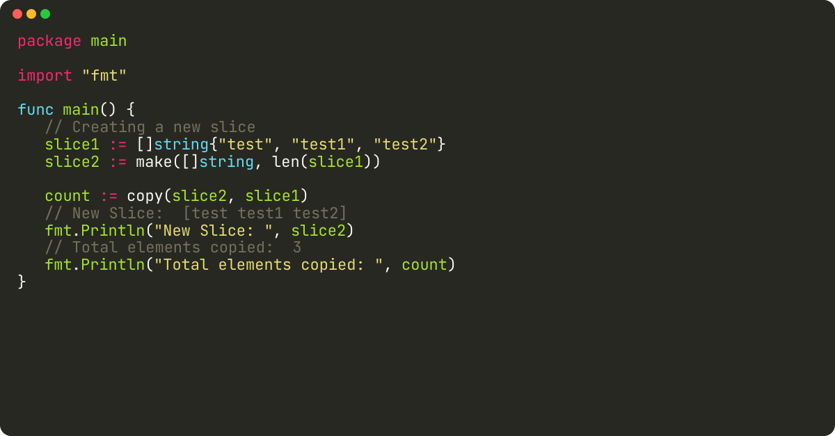 How to copy slice in Golang?