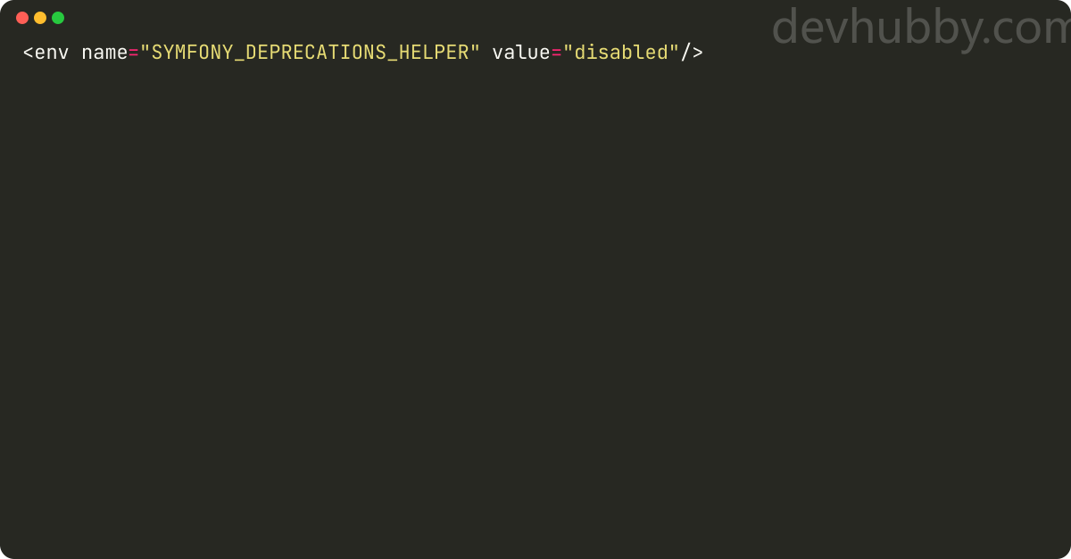 How to hide deprecation notices in PHPUnit?