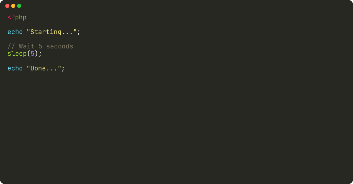 How to wait 5 seconds in PHP?