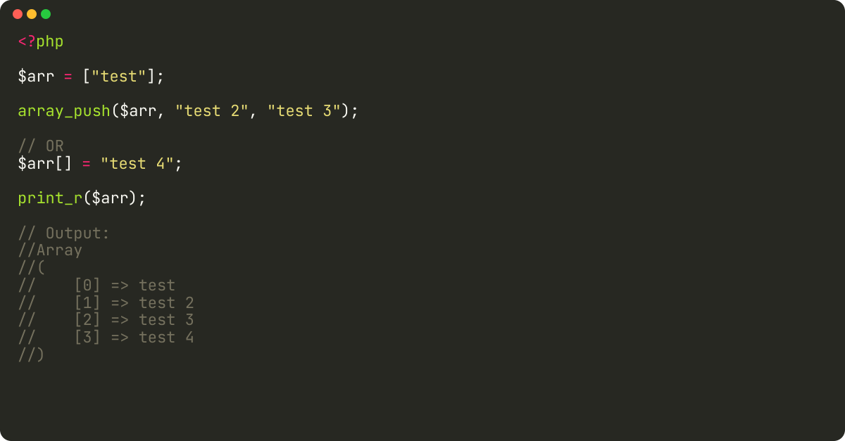 How to add an element to an array in PHP?