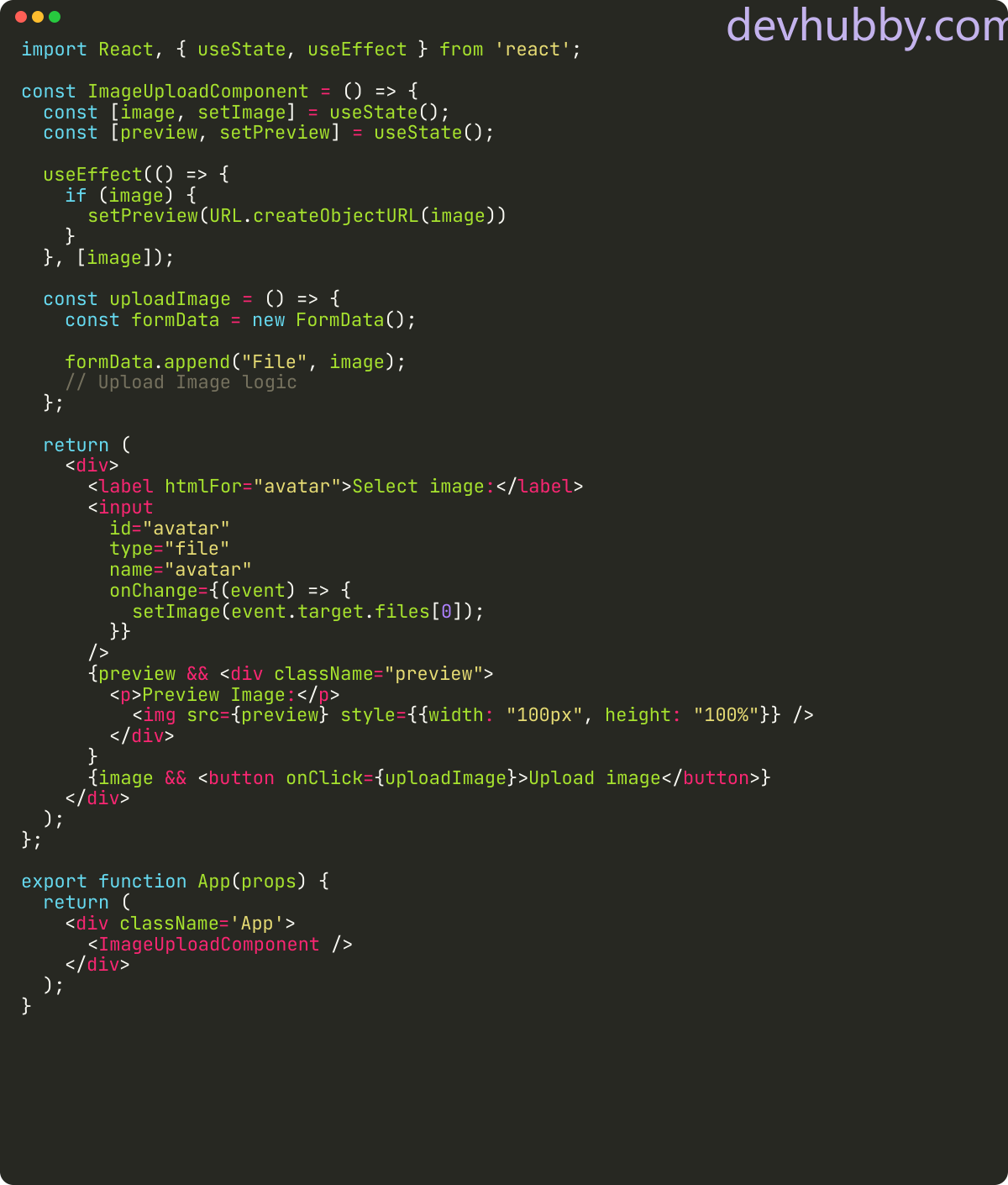 How to preview image before upload in React.js?