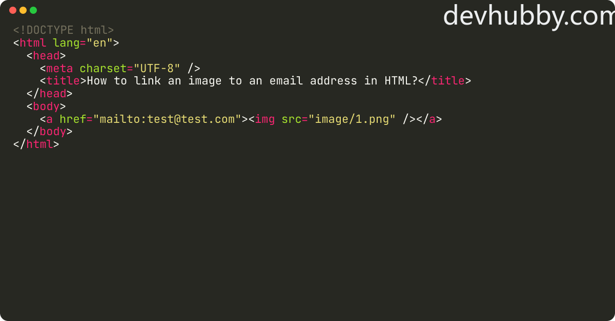 How to link an image to an email address in HTML?