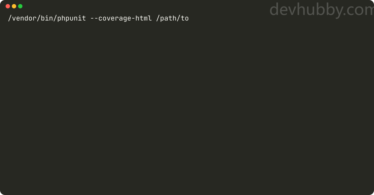 How do you show the code coverage report in PHPUnit?