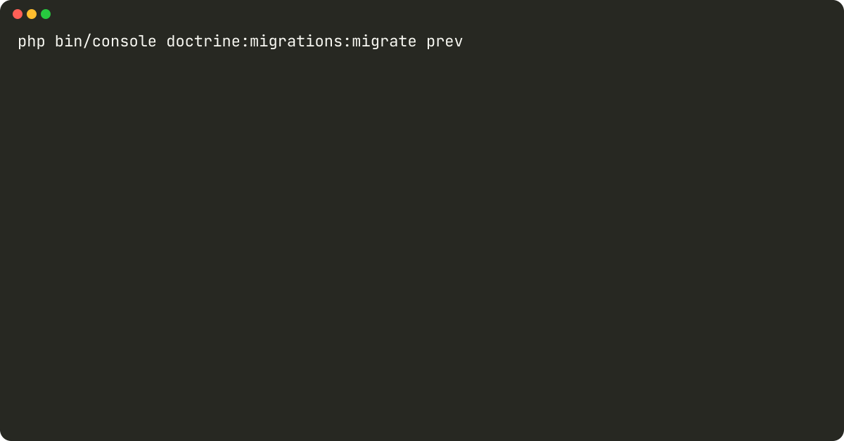 How to rollback migration in doctrine symfony?