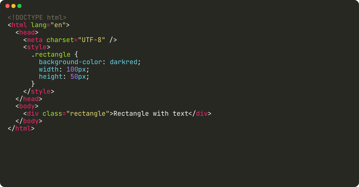 How to draw a rectangle with text in CSS?
