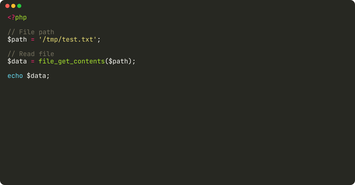 How to read file into a variable in PHP?