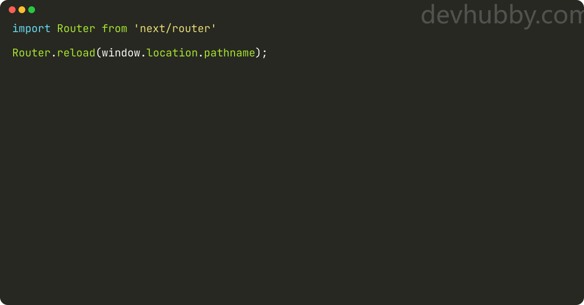 How to reload page in Next.js?